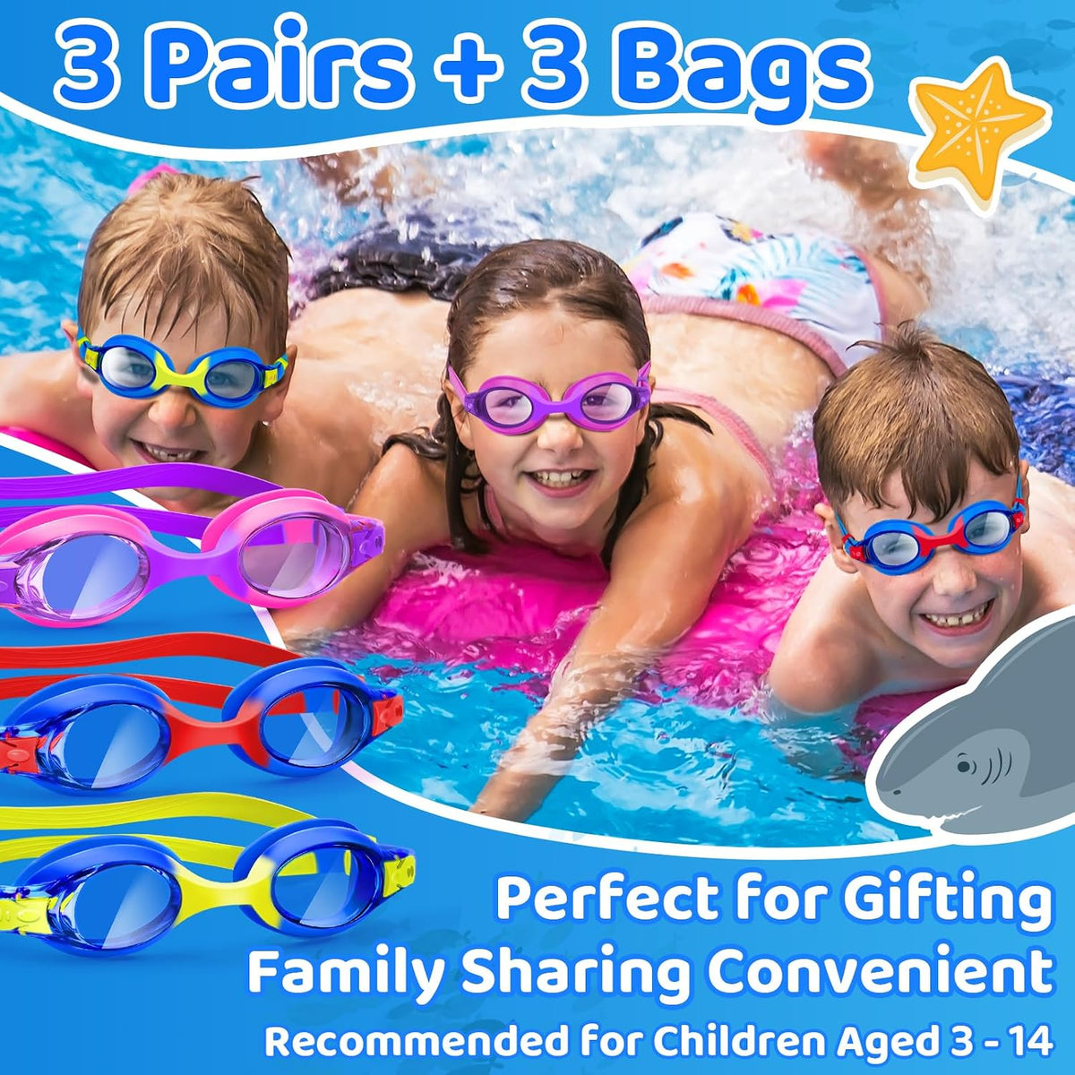 Kids Swim Goggles — 3 Pack - detail image 7