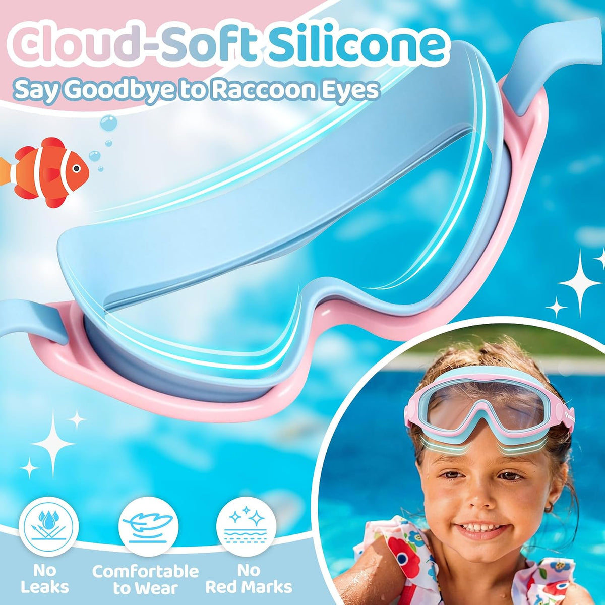 Kids Wide-View Wave-Strap Goggles - detail image 1