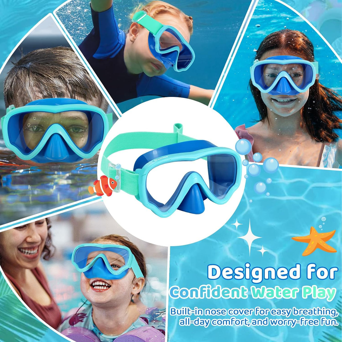 Kids Fabric-Strap Dive Mask - detail image 7