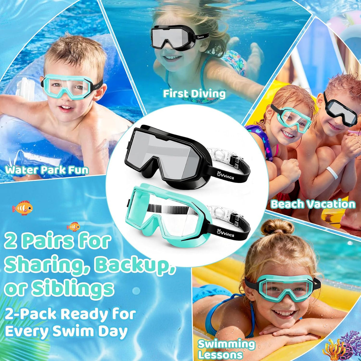 Kids Three-Window Wide-View Goggles — 2 Pack - detail image 8