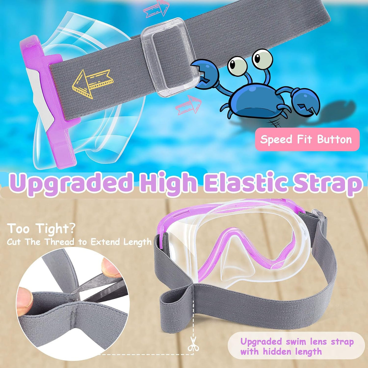 Kids Fabric-Strap Dive Masks — Choose Your Pack - detail image 2