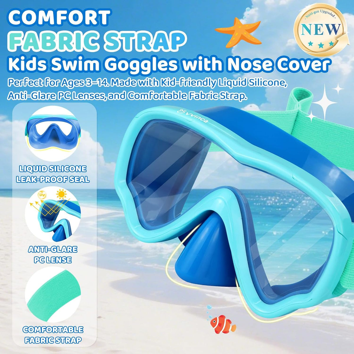 Kids Fabric-Strap Dive Mask - detail image 1