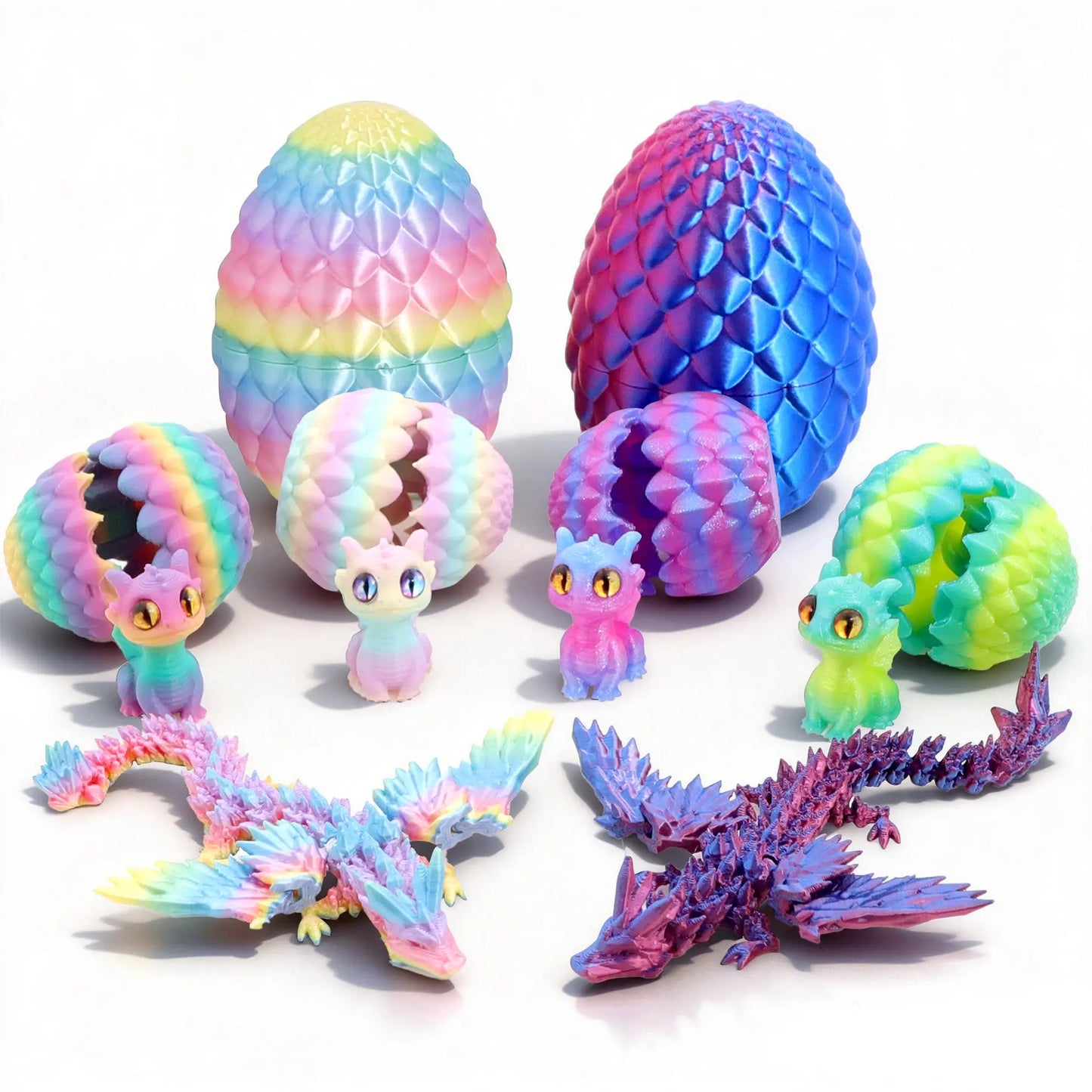 Articulated Crystal Dragon Family — 6-Piece Egg Set - image 1