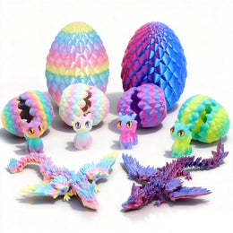 Articulated Crystal Dragon Family — 6-Piece Egg Set