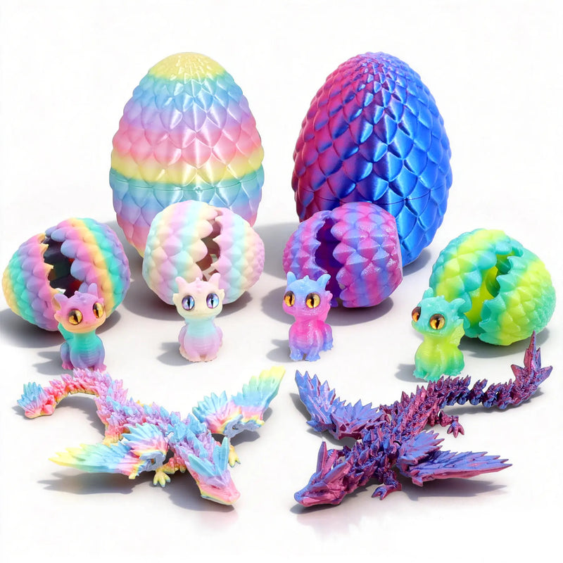 Articulated Crystal Dragon Family — 6-Piece Egg Set