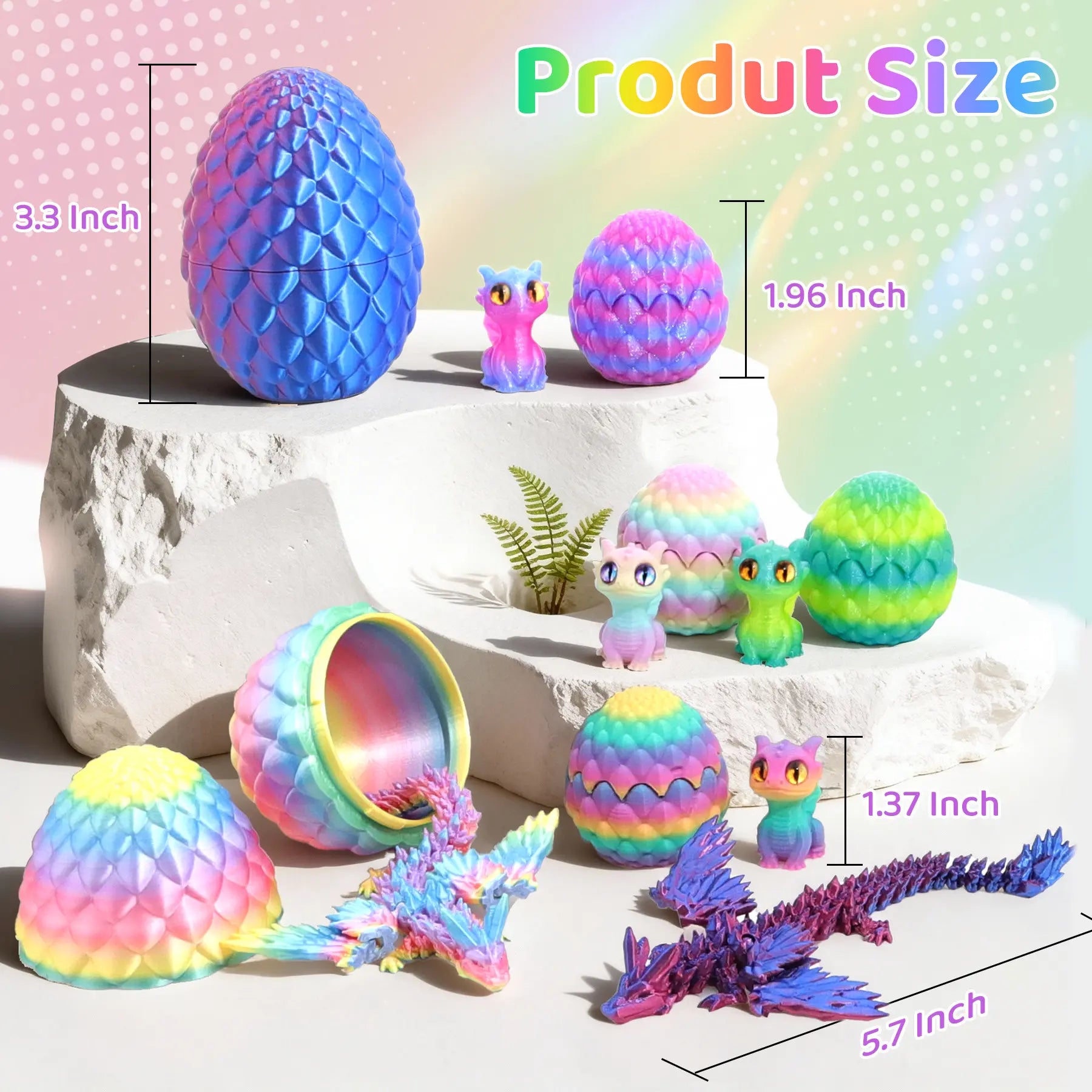 Articulated Crystal Dragon Family — 6-Piece Egg Set - image 3