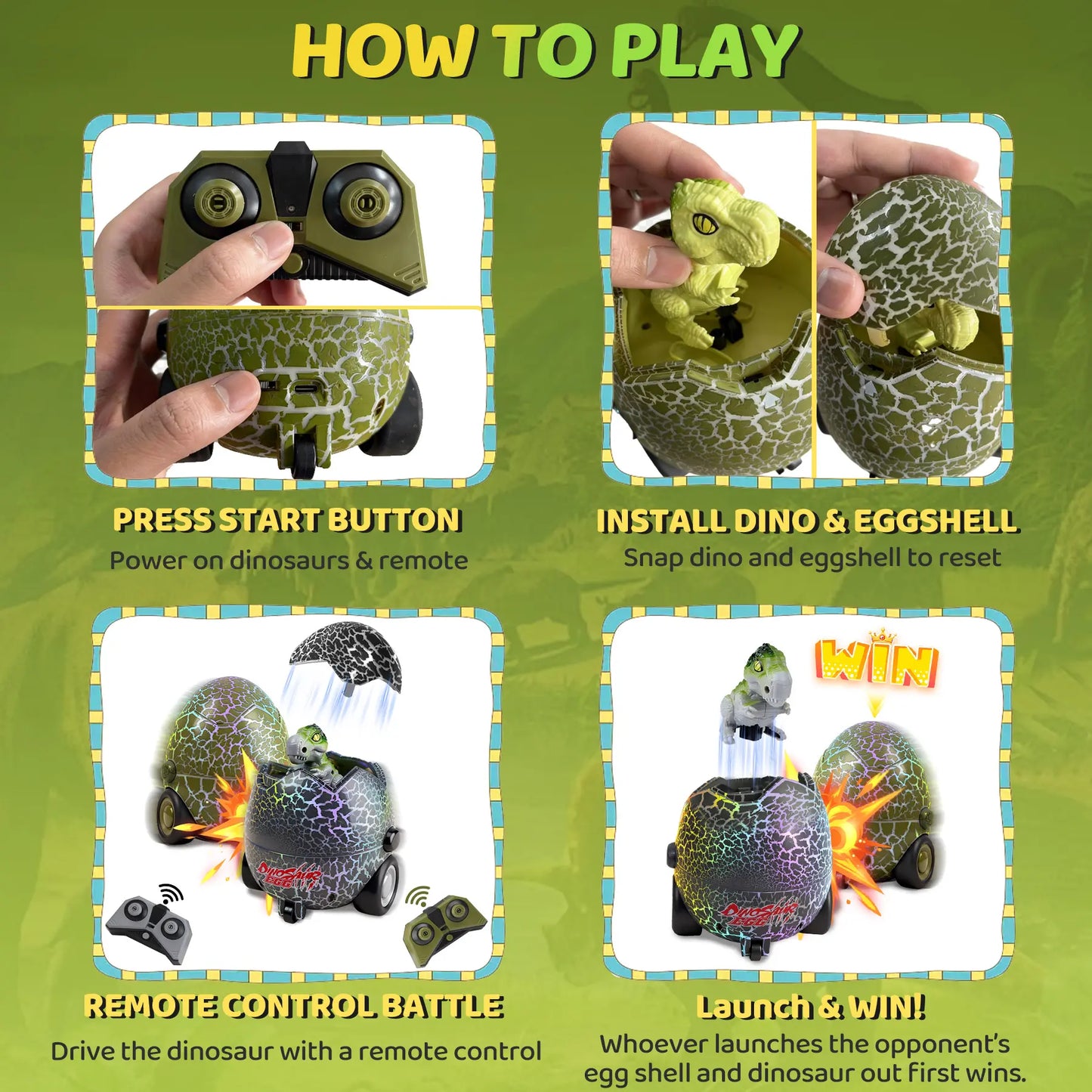 Remote Control Dinosaur Egg Battle Toys — 2 Pack - image 6