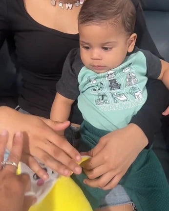 Family using the identical musical plush product